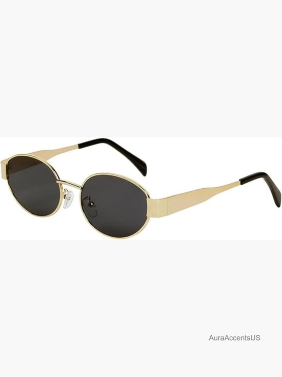 Polarized Retro Oval Sunglasses UV400 Protection 90s Metal Frame main image 6